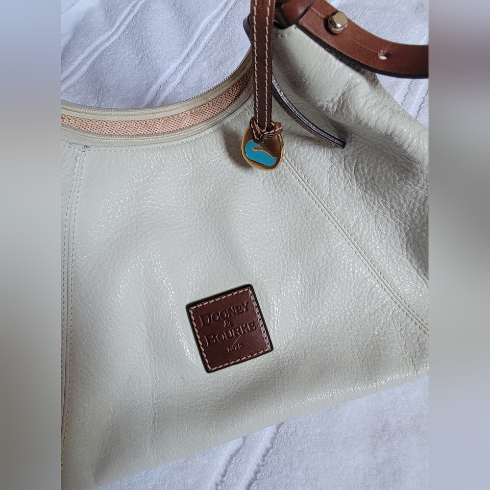 Dooney & Bourke Florentine Leather Cream Shoulder Bag Purse